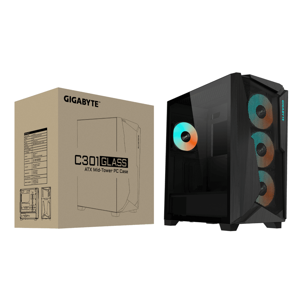 Gigabyte Gaming Casing C301 GLASS Mid Tower E-ATX